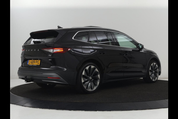 Škoda ENYAQ iV 80 | SOH 91% | Panoramadak | Trekhaak | Leder | Stoelverwarming | Camera | Sfeerverlichting | Navigatie | Carplay | Cruise control | Full LED | Keyless | Getint glas
