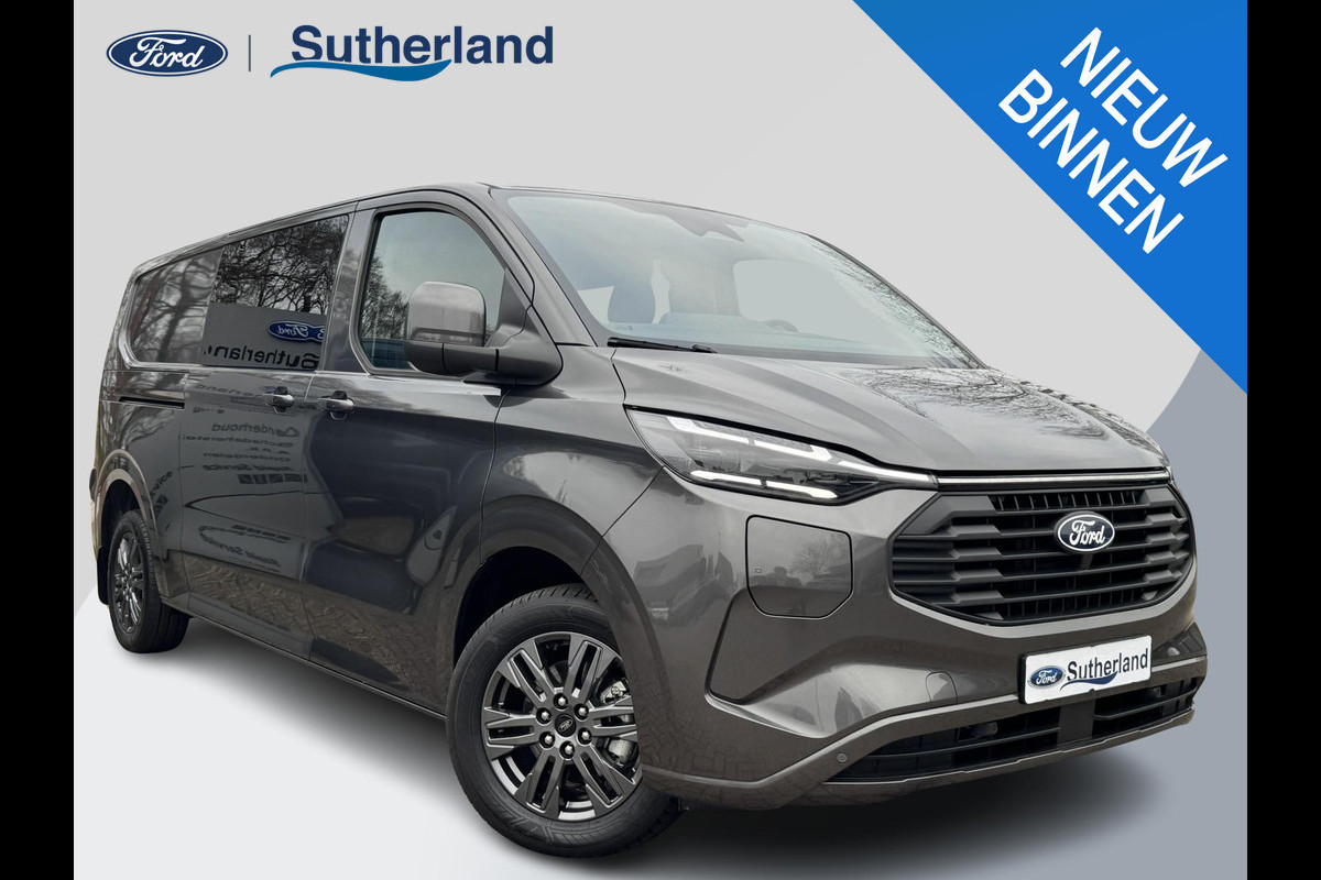 Ford Transit Custom 320 2.5 PHEV L2H1 Limited DC |SCI| Dubbele cabine | Adaptive Cruise Control | Groot middenconsole | 8-weg verstelbare & verwarmbare passagiersstoel | 13 polige trekhaak | 17 inch lichtmetalen velgen | Verwarmbaar stuurwiel | Draadloos opladen | Adaptieve LED koplampen | Reservewiel