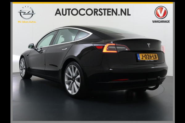Tesla Model 3 SR+ 325PK Trekhaak Lmv 19" AutoPilot Leer Pano-Dak Adaptive Cruise Camera's Elektr.-Stuur+Stoelen+Spiegels+Geheugen+Easy-Entry+V SOH 84% Ecc Navi Led DAB Voorverwarmen interieur via App Keyless One-Pedal-Drive 1e Eigenaar Origineel Nederlandse Auto 1.584kg licht!