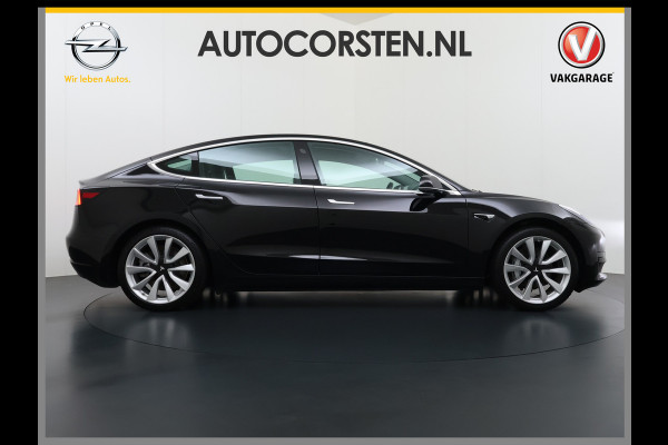 Tesla Model 3 SR+ 325PK Trekhaak Lmv 19" AutoPilot Leer Pano-Dak Adaptive Cruise Camera's Elektr.-Stuur+Stoelen+Spiegels+Geheugen+Easy-Entry+V SOH 84% Ecc Navi Led DAB Voorverwarmen interieur via App Keyless One-Pedal-Drive 1e Eigenaar Origineel Nederlandse Auto 1.584kg licht!