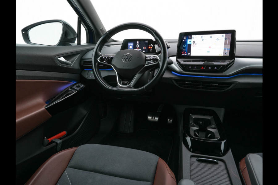 Volkswagen ID.4 First 77 kWh [ 3-Fase-11kW ] {SOH-83%} (INCL-BTW) *LEATHER-MICROFIBRE | FULL-LED | CRUISE | HEATED-COMFORTSEATS | DIGI-COCKPIT | AMBIENTLIGHT | NAVI-FULLMAP | PDC | TOWBAR | PRIVACY-GLASS | CAMERA | 20''ALU*