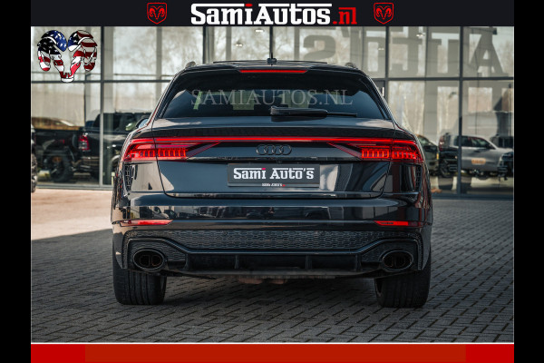 Audi RS Q8 RSQ8 BLACK OPS | 600PK 4.0 V8 TFSI QUATTRO | HUD | 4 WIELBESTURING | 23 INCH AUDI SPORT WHEELS | RS BEKLEDING ZWART | PANO | SOF BANG & OLUFSEN | PANORAMA DAK | De Lamborghini Urus en Audi RS Q8 zijn beide supersnelle SUV's met dezelfde basis (4.0L V8 twin-turbo motor van de VW Group)