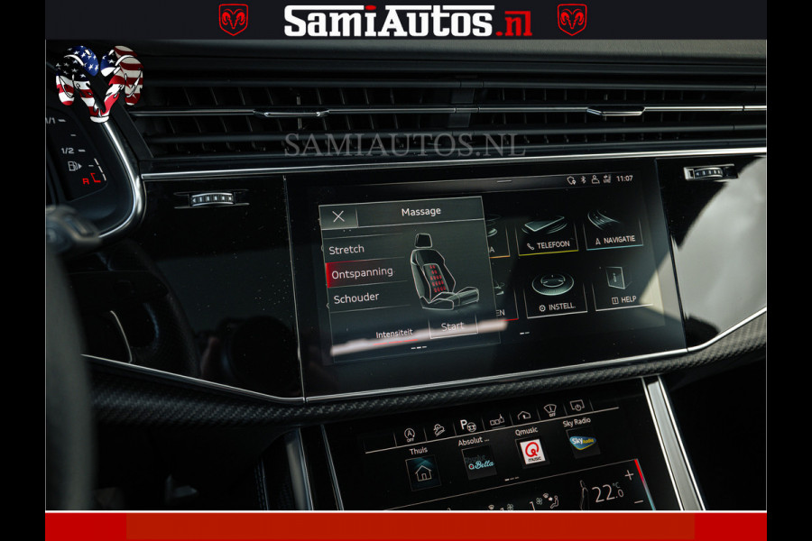 Audi RS Q8 RSQ8 BLACK OPS | 600PK 4.0 V8 TFSI QUATTRO | HUD | 4 WIELBESTURING | 23 INCH AUDI SPORT WHEELS | RS BEKLEDING ZWART | PANO | SOF BANG & OLUFSEN | PANORAMA DAK | De Lamborghini Urus en Audi RS Q8 zijn beide supersnelle SUV's met dezelfde basis (4.0L V8 twin-turbo motor van de VW Group)