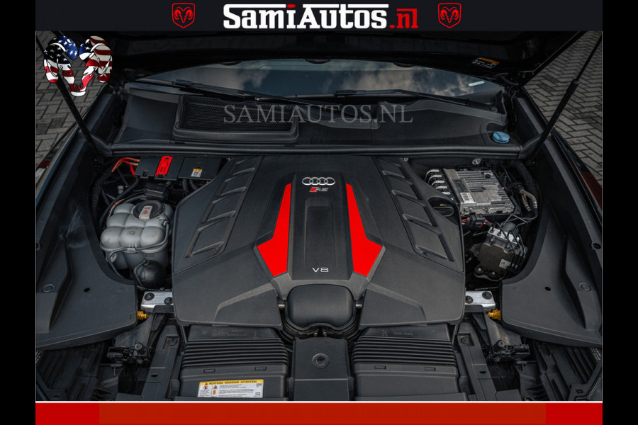 Audi RS Q8 RSQ8 BLACK OPS | 600PK 4.0 V8 TFSI QUATTRO | HUD | 4 WIELBESTURING | 23 INCH AUDI SPORT WHEELS | RS BEKLEDING ZWART | PANO | SOF BANG & OLUFSEN | PANORAMA DAK | De Lamborghini Urus en Audi RS Q8 zijn beide supersnelle SUV's met dezelfde basis (4.0L V8 twin-turbo motor van de VW Group)
