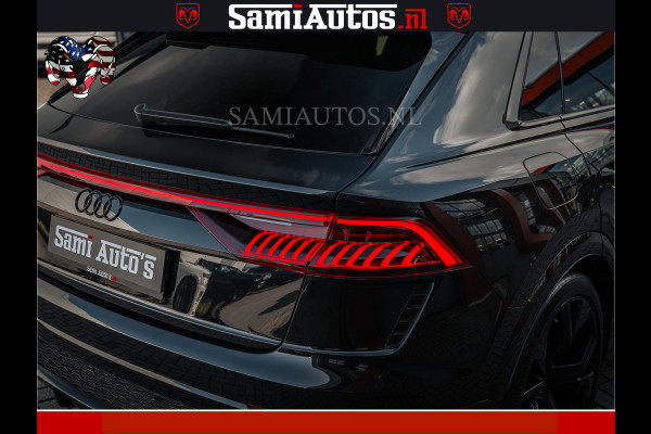Audi RS Q8 RSQ8 BLACK OPS | 600PK 4.0 V8 TFSI QUATTRO | HUD | 4 WIELBESTURING | 23 INCH AUDI SPORT WHEELS | RS BEKLEDING ZWART | PANO | SOF BANG & OLUFSEN | PANORAMA DAK | De Lamborghini Urus en Audi RS Q8 zijn beide supersnelle SUV's met dezelfde basis (4.0L V8 twin-turbo motor van de VW Group)