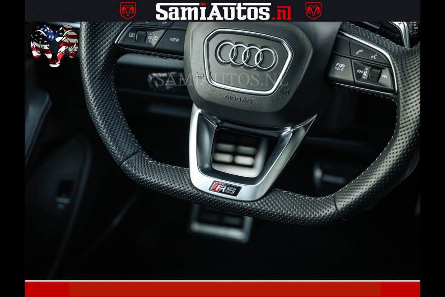 Audi RS Q8 RSQ8 BLACK OPS | 600PK 4.0 V8 TFSI QUATTRO | HUD | 4 WIELBESTURING | 23 INCH AUDI SPORT WHEELS | RS BEKLEDING ZWART | PANO | SOF BANG & OLUFSEN | PANORAMA DAK | De Lamborghini Urus en Audi RS Q8 zijn beide supersnelle SUV's met dezelfde basis (4.0L V8 twin-turbo motor van de VW Group)