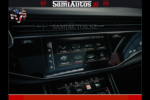 Audi RS Q8 RSQ8 BLACK OPS | 600PK 4.0 V8 TFSI QUATTRO | HUD | 4 WIELBESTURING | 23 INCH AUDI SPORT WHEELS | RS BEKLEDING ZWART | PANO | SOF BANG & OLUFSEN | PANORAMA DAK | De Lamborghini Urus en Audi RS Q8 zijn beide supersnelle SUV's met dezelfde basis (4.0L V8 twin-turbo motor van de VW Group)