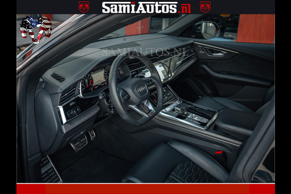 Audi RS Q8 RSQ8 BLACK OPS | 600PK 4.0 V8 TFSI QUATTRO | HUD | 4 WIELBESTURING | 23 INCH AUDI SPORT WHEELS | RS BEKLEDING ZWART | PANO | SOF BANG & OLUFSEN | PANORAMA DAK | De Lamborghini Urus en Audi RS Q8 zijn beide supersnelle SUV's met dezelfde basis (4.0L V8 twin-turbo motor van de VW Group)