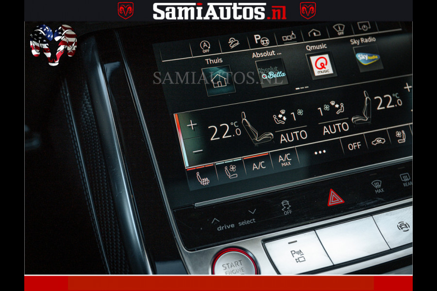 Audi RS Q8 RSQ8 BLACK OPS | 600PK 4.0 V8 TFSI QUATTRO | HUD | 4 WIELBESTURING | 23 INCH AUDI SPORT WHEELS | RS BEKLEDING ZWART | PANO | SOF BANG & OLUFSEN | PANORAMA DAK | De Lamborghini Urus en Audi RS Q8 zijn beide supersnelle SUV's met dezelfde basis (4.0L V8 twin-turbo motor van de VW Group)