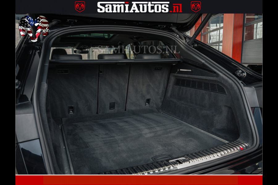 Audi RS Q8 RSQ8 BLACK OPS | 600PK 4.0 V8 TFSI QUATTRO | HUD | 4 WIELBESTURING | 23 INCH AUDI SPORT WHEELS | RS BEKLEDING ZWART | PANO | SOF BANG & OLUFSEN | PANORAMA DAK | De Lamborghini Urus en Audi RS Q8 zijn beide supersnelle SUV's met dezelfde basis (4.0L V8 twin-turbo motor van de VW Group)