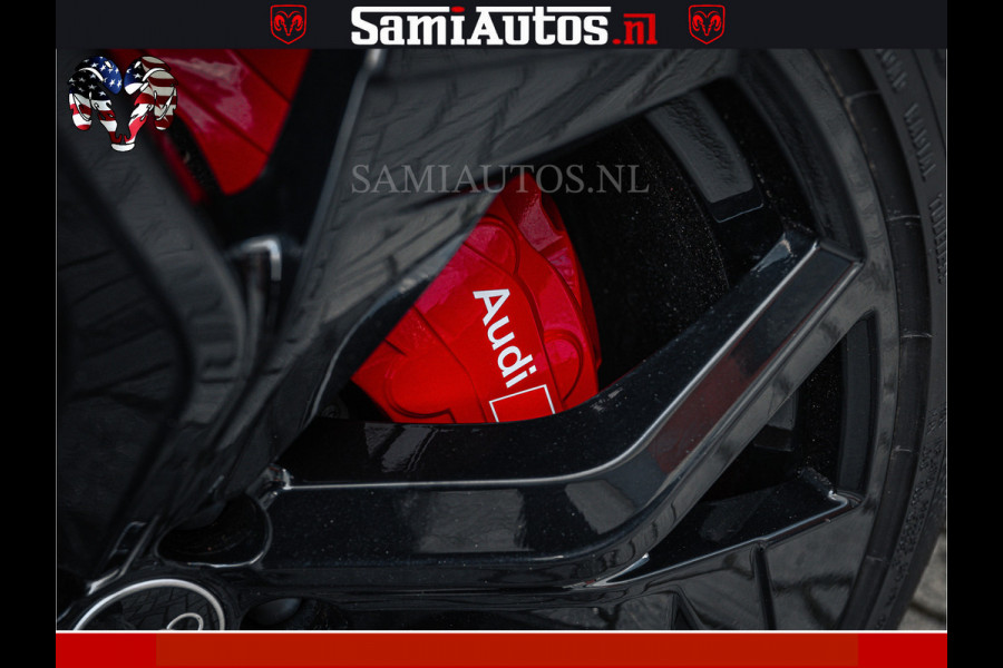 Audi RS Q8 RSQ8 BLACK OPS | 600PK 4.0 V8 TFSI QUATTRO | HUD | 4 WIELBESTURING | 23 INCH AUDI SPORT WHEELS | RS BEKLEDING ZWART | PANO | SOF BANG & OLUFSEN | PANORAMA DAK | De Lamborghini Urus en Audi RS Q8 zijn beide supersnelle SUV's met dezelfde basis (4.0L V8 twin-turbo motor van de VW Group)