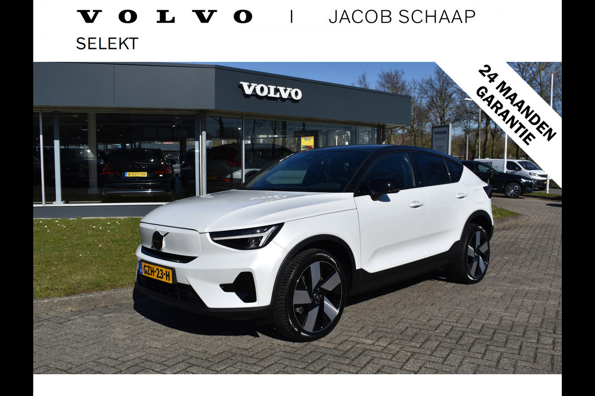 Volvo EC40 Extended Range Plus 82 kWh / Black Sheep pakket met zwart dak / Fjord Blue tapijt / 20" Velgen /