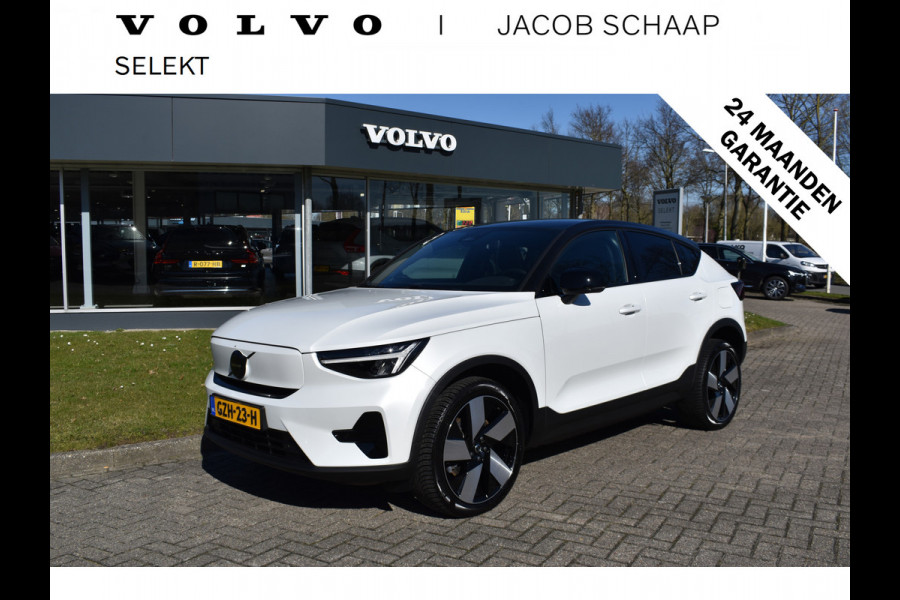 Volvo EC40 Extended Range Plus 82 kWh / Black Sheep pakket met zwart dak / Fjord Blue tapijt / 20" Velgen /