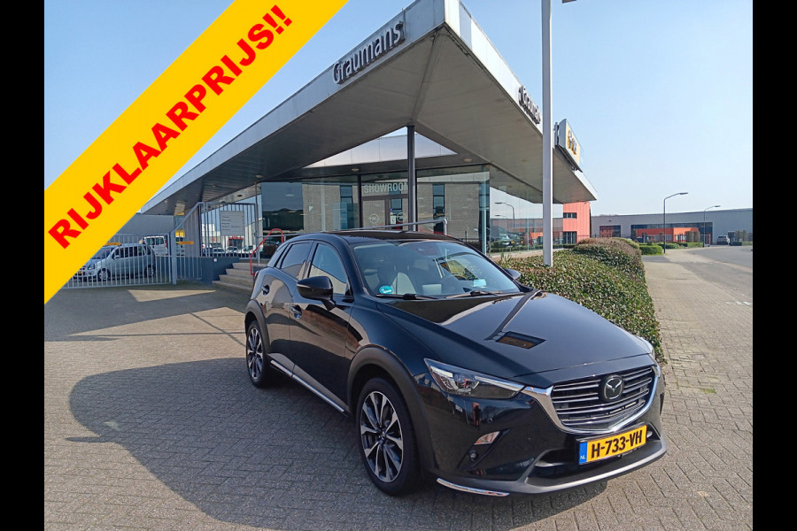 Mazda CX-3 2.0 SkyActiv-G 120 GT-M AUTOMAAT, LED, 18" LMV, CAMERA, PDC, HUD, etc. incl. 12 MND BOVAGGARANTIE