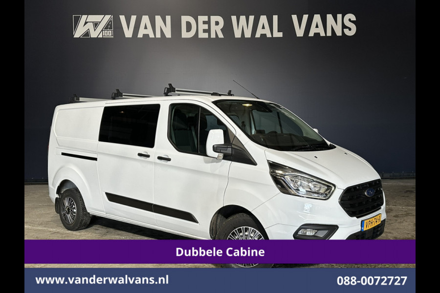 Ford Transit Custom 2.0 TDCI 130pk L2H1 Dubbele Cabine Euro6 Airco | 6-Zits | Camera | LED | Cruisecontrol | 2800kg Trekhaak Android Auto, Verwarmde voorruit, Stoelverwarming, Parkeersensoren, Dakdragers