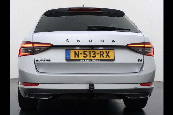 Škoda Superb Combi T218PK iV PHEV AUT-6 Sportline BS Elektr.+Geheugen-Sport-Stoelen+Verwarmd Trekhaak Virtual Cockpit Matrix Led Navi Ecc Ada 1.4t- Plug-in-hybride Achterbank+Stuurverwarming Led Elek.Achterklep Lmv 19" Keyless Dodehoek detectie Verkeersbord detectie 1e Eigenaar Origineel Nederlandse Auto 400 Nm !! + 1600kg trekvermogen