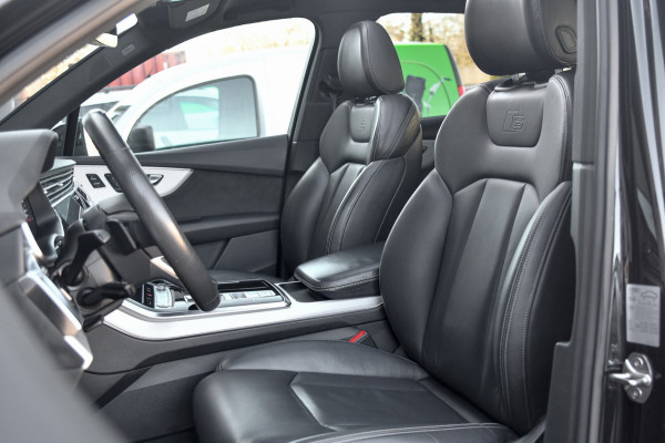 Audi Q7 55 TFSI e quattro 3x S-Line. Pano, ACC, HUD, Memory, Leder, B&O, Stuurvw, Keyless, Camera, Matrix, Sfeer, 22''!