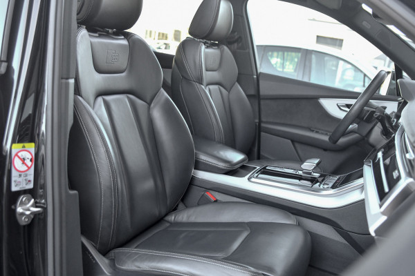 Audi Q7 55 TFSI e quattro 3x S-Line. Pano, ACC, HUD, Memory, Leder, B&O, Stuurvw, Keyless, Camera, Matrix, Sfeer, 22''!