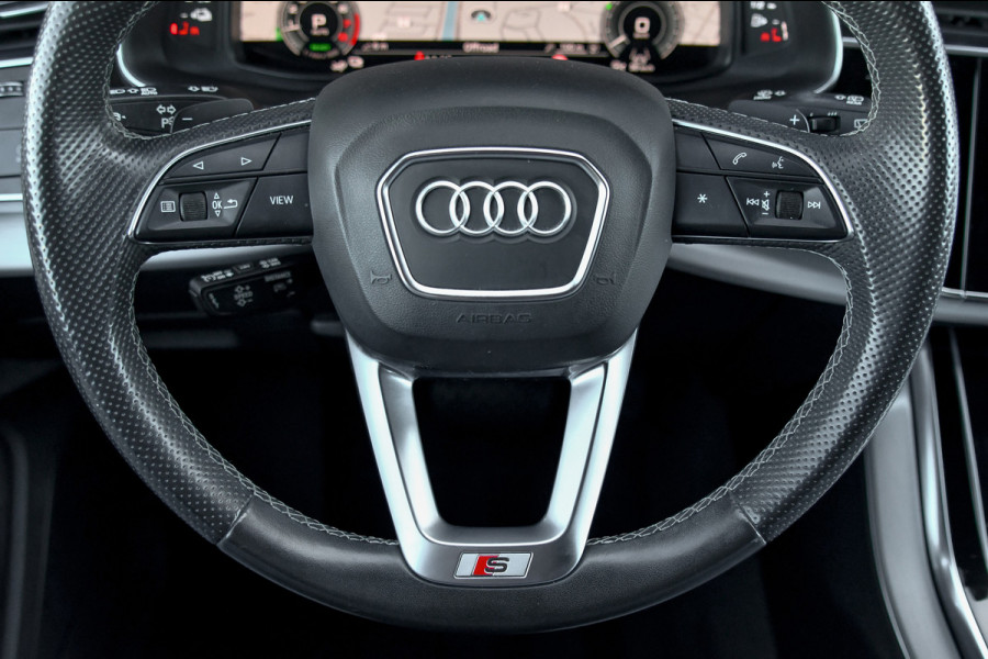 Audi Q7 55 TFSI e quattro 3x S-Line. Pano, ACC, HUD, Memory, Leder, B&O, Stuurvw, Keyless, Camera, Matrix, Sfeer, 22''!