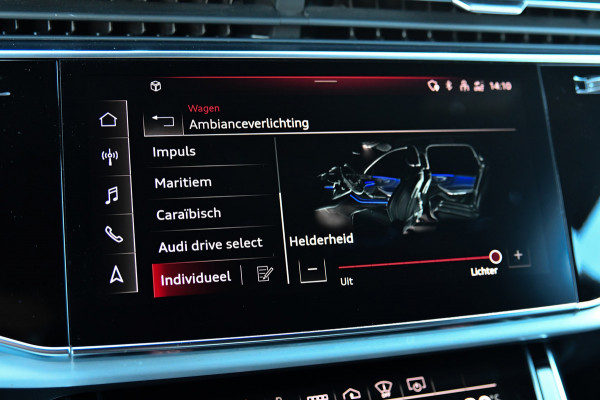 Audi Q7 55 TFSI e quattro 3x S-Line. Pano, ACC, HUD, Memory, Leder, B&O, Stuurvw, Keyless, Camera, Matrix, Sfeer, 22''!