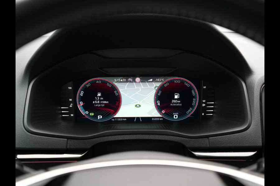 Škoda Karoq 1.5 TSI ACT Sportline Business DSG 150pk | Adaptive Cruise | Camera | Matrix LED | RS Sportstoelen Verwarmd | 18"L.M | Adaptive Onderstel | Keyless | Sfeerverlichting | Apple Carplay | Virtual | Navigatie | DAB |