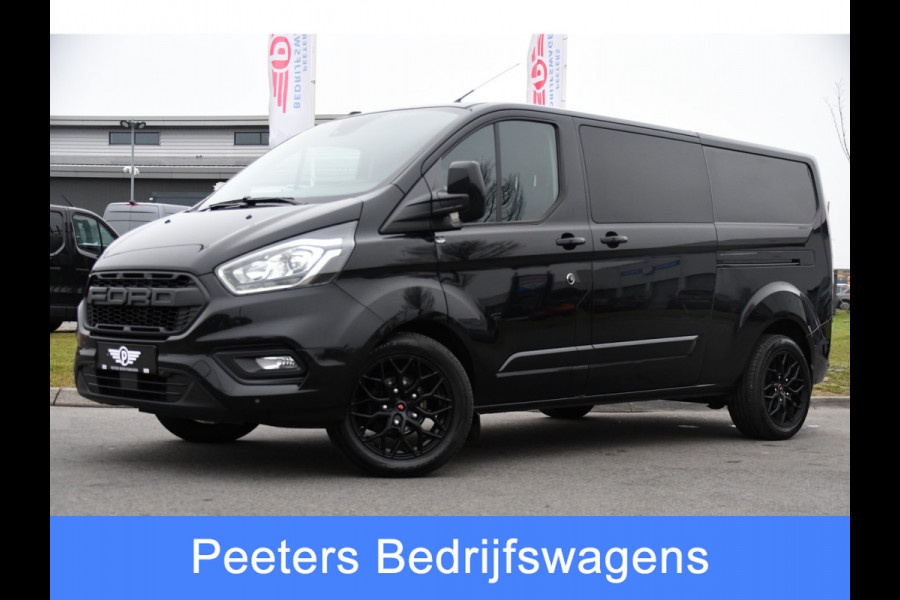 Ford Transit Custom 320 2.0 TDCI L2H1 Limited DC Black Edition Cruise, Carplay, Automaat, 130pk, Sensoren, 2 x Schuifdeur, Stoelverwarming, Uniek!