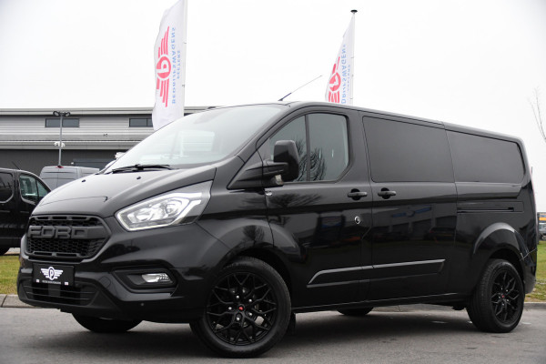 Ford Transit Custom 320 2.0 TDCI L2H1 Limited DC Black Edition Cruise, Carplay, Automaat, 130pk, Sensoren, 2 x Schuifdeur, Stoelverwarming, Uniek!