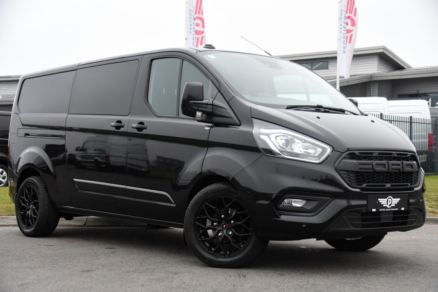 Ford Transit Custom 320 2.0 TDCI L2H1 Limited DC Black Edition Cruise, Carplay, Automaat, 130pk, Sensoren, 2 x Schuifdeur, Stoelverwarming, Uniek!