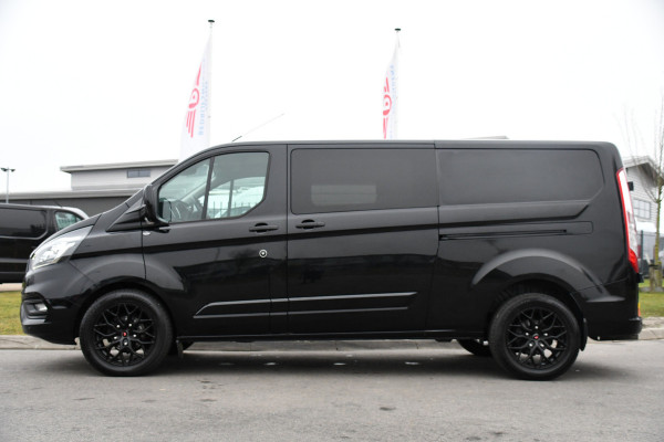 Ford Transit Custom 320 2.0 TDCI L2H1 Limited DC Black Edition Cruise, Carplay, Automaat, 130pk, Sensoren, 2 x Schuifdeur, Stoelverwarming, Uniek!