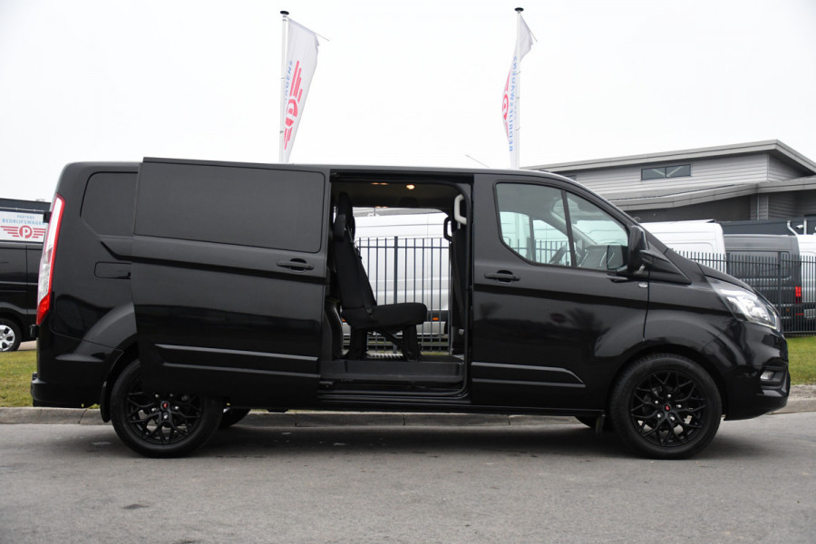 Ford Transit Custom 320 2.0 TDCI L2H1 Limited DC Black Edition Cruise, Carplay, Automaat, 130pk, Sensoren, 2 x Schuifdeur, Stoelverwarming, Uniek!