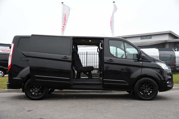 Ford Transit Custom 320 2.0 TDCI L2H1 Limited DC Black Edition Cruise, Carplay, Automaat, 130pk, Sensoren, 2 x Schuifdeur, Stoelverwarming, Uniek!