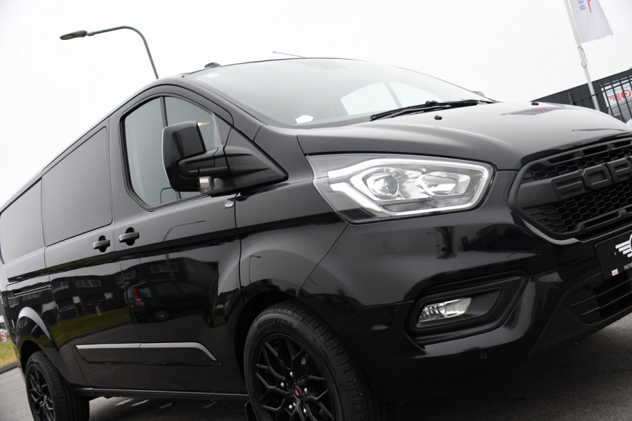 Ford Transit Custom 320 2.0 TDCI L2H1 Limited DC Black Edition Cruise, Carplay, Automaat, 130pk, Sensoren, 2 x Schuifdeur, Stoelverwarming, Uniek!