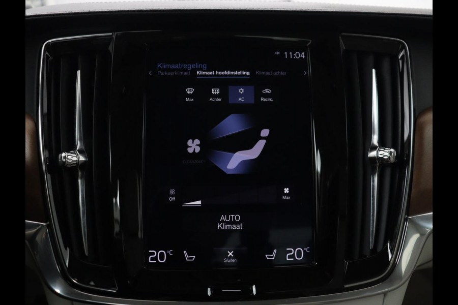 Volvo S90 2.0 T4 Business Luxury+ | Schuifdak | Stoelventilatie | Head-Up | Massage | Standkachel | 360 Camera | Leder | Head-Up | Adaptive cruise | Carplay | Park Assist | Achterbankverwarming | Navigatie