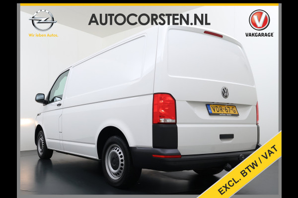 Volkswagen Transporter 2.0TDI 150PK AUT-7 3-Pers. Euro 6 Trekhaak Navi* Apple Carplay Android Auto Airco Cruise Control Pdc Comfortline Betonplex Vloer Lat om Lat Wandbetimmering Schuifdeur 2.500KG Trekgewicht 1e Eigenaar Origineel Nederlandse Bestelbus