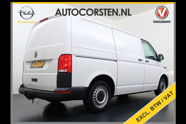 Volkswagen Transporter 2.0TDI 150PK AUT-7 3-Pers. Euro 6 Trekhaak Navi* Apple Carplay Android Auto Airco Cruise Control Pdc Comfortline Betonplex Vloer Lat om Lat Wandbetimmering Schuifdeur 2.500KG Trekgewicht 1e Eigenaar Origineel Nederlandse Bestelbus