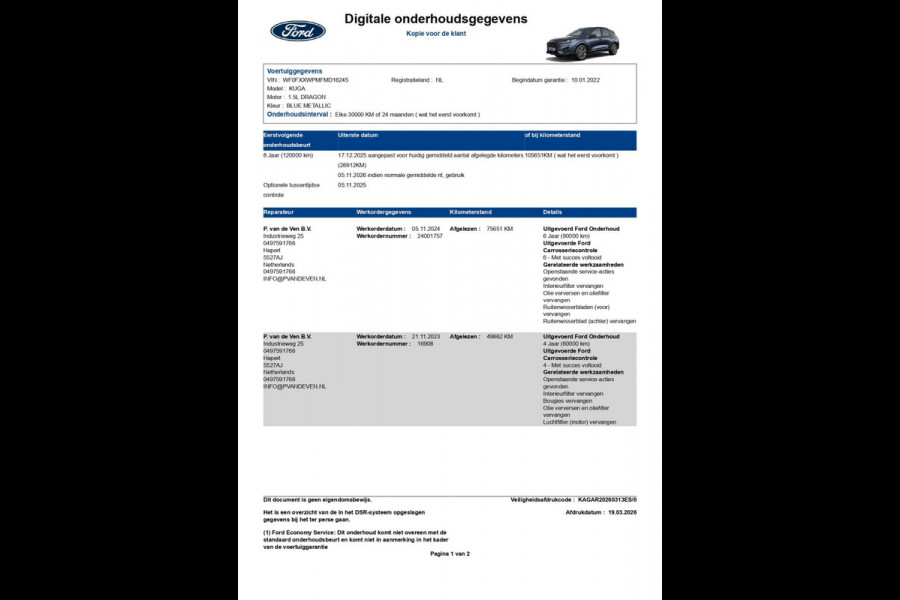 Ford Kuga 1.5 EcoBoost ST-Line 150pk/110kW 6-bak