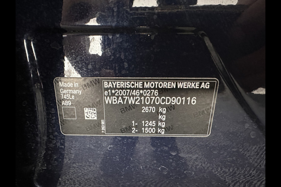 BMW 7 Serie 745Le (Plug-in) (INCL-BTW) *PANO | EXCLUSIV-NAPPA-LEATHER | LASER-LED | HEAD-UP | BLIND-SPOT | MEMORY-PACK | DIGI-COCKPIT | KEYLESS | DAB+ | CAMERA | COMFORT-SEATS | AMBIENT-LIGHT | DAB | CARPLAY | 18''ALU*
