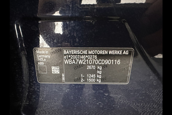 BMW 7 Serie 745Le (Plug-in) (INCL-BTW) *PANO | EXCLUSIV-NAPPA-LEATHER | LASER-LED | HEAD-UP | BLIND-SPOT | MEMORY-PACK | DIGI-COCKPIT | KEYLESS | DAB+ | CAMERA | COMFORT-SEATS | AMBIENT-LIGHT | DAB | CARPLAY | 18''ALU*