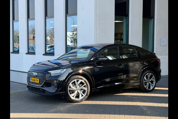 Audi Q4 Sportback e-tron 40 S edition 77 kWh, 2 x S-LINE, vol zwart lederen sport leder, SOH 95 %, 1e eigenaar, NL auto met nap
