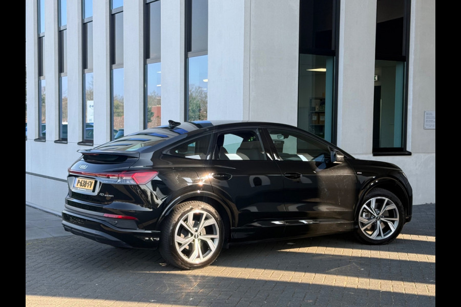 Audi Q4 Sportback e-tron 40 S edition 77 kWh, 2 x S-LINE, vol zwart lederen sport leder, SOH 95 %, 1e eigenaar, NL auto met nap