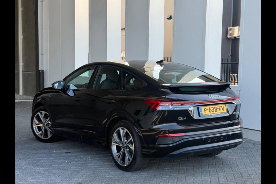 Audi Q4 Sportback e-tron 40 S edition 77 kWh, 2 x S-LINE, vol zwart lederen sport leder, SOH 95 %, 1e eigenaar, NL auto met nap
