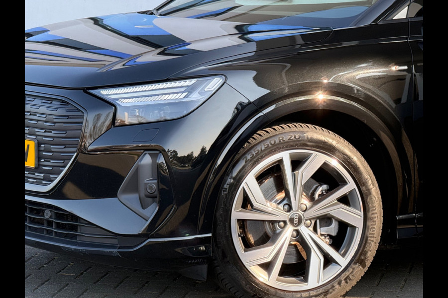 Audi Q4 Sportback e-tron 40 S edition 77 kWh, 2 x S-LINE, vol zwart lederen sport leder, SOH 95 %, 1e eigenaar, NL auto met nap