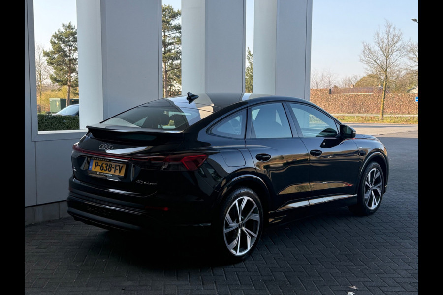 Audi Q4 Sportback e-tron 40 S edition 77 kWh, 2 x S-LINE, vol zwart lederen sport leder, SOH 95 %, 1e eigenaar, NL auto met nap