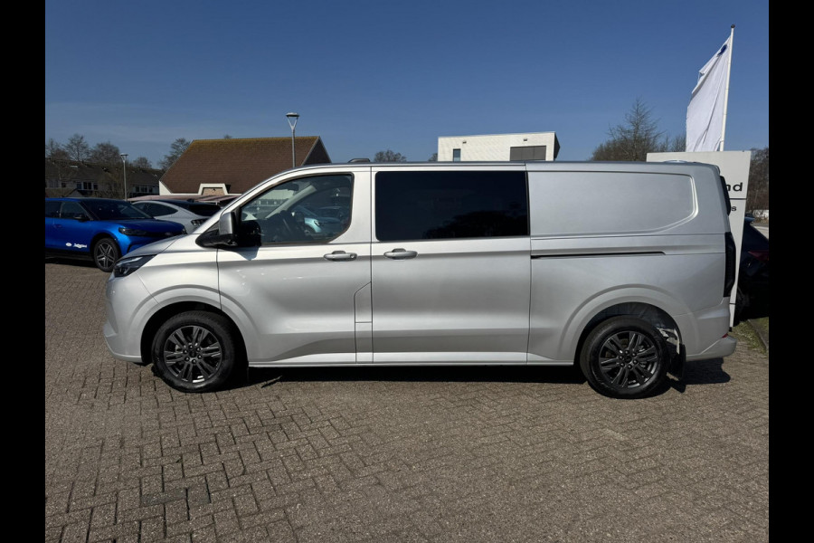 Ford Transit Custom 320 2.5 PHEV L2H1 Limited DC |SCI| Dubbele cabine | Dubbele schuifdeur | 360 graden camera | Adaptieve cruise control | 8-weg verstelbare en verwarmbare passagiersstoel | Inklapbare trekhaak | 17 inch velgen | AGM accu | Reservewiel | 12V aanlsuitpunt