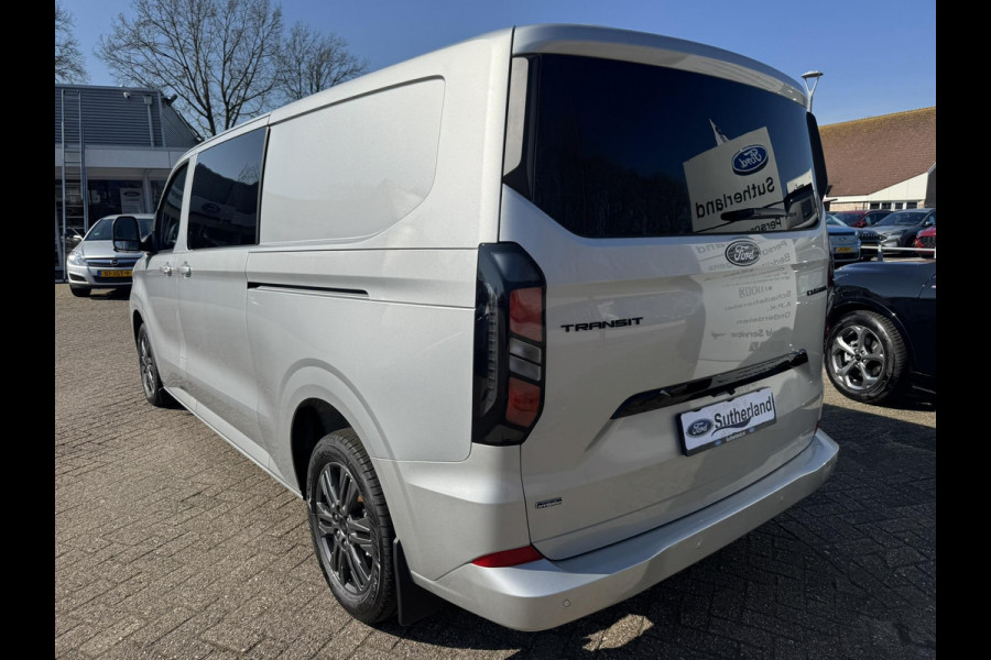 Ford Transit Custom 320 2.5 PHEV L2H1 Limited DC |SCI| Dubbele cabine | Dubbele schuifdeur | 360 graden camera | Adaptieve cruise control | 8-weg verstelbare en verwarmbare passagiersstoel | Inklapbare trekhaak | 17 inch velgen | AGM accu | Reservewiel | 12V aanlsuitpunt