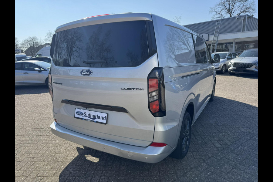 Ford Transit Custom 320 2.5 PHEV L2H1 Limited DC |SCI| Dubbele cabine | Dubbele schuifdeur | 360 graden camera | Adaptieve cruise control | 8-weg verstelbare en verwarmbare passagiersstoel | Inklapbare trekhaak | 17 inch velgen | AGM accu | Reservewiel | 12V aanlsuitpunt
