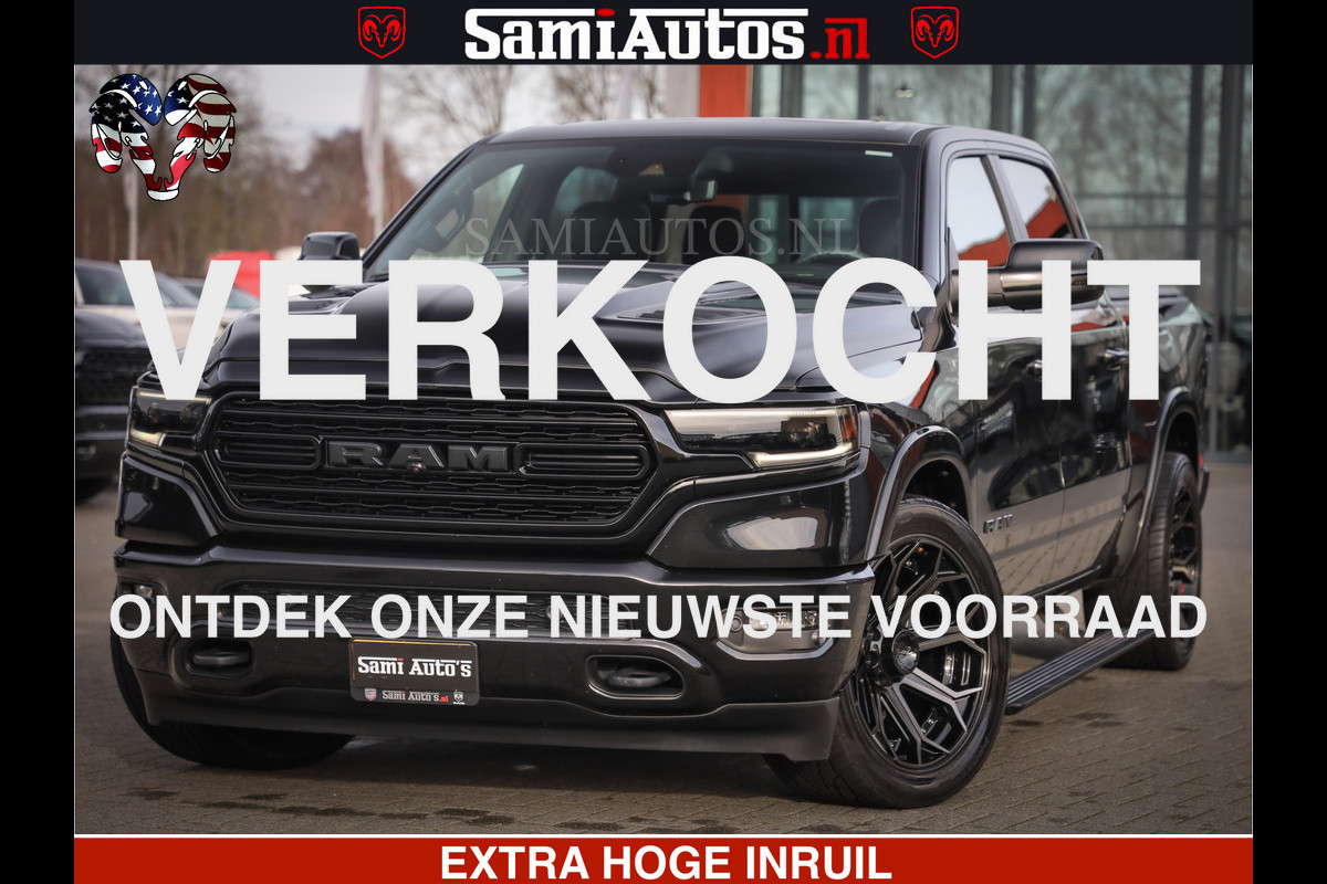 Dodge Ram 1500 LIMITED BLACK OPS | 5.7 V8 402 PK HEMI | MEEST VOLLE EN LUXE UITVOERING | CREW CAB | DUBBELE CABINE DC 5 PERSOONS | CREW CAB 5 PERSOONS | DUBBELE CABINE DC | MEEST ROYALE EN COMFORTABELE BEDRIJFSAUTO | HEAD-UP | LUCHTVERING | RONDOM CAMERA | MWK KLEP | PANORAMA DAK |