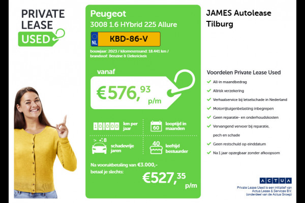 Peugeot 3008 1.6 HYbrid 225 Allure CAMERA | AD-CRUISE | NAVI & CARPLAY