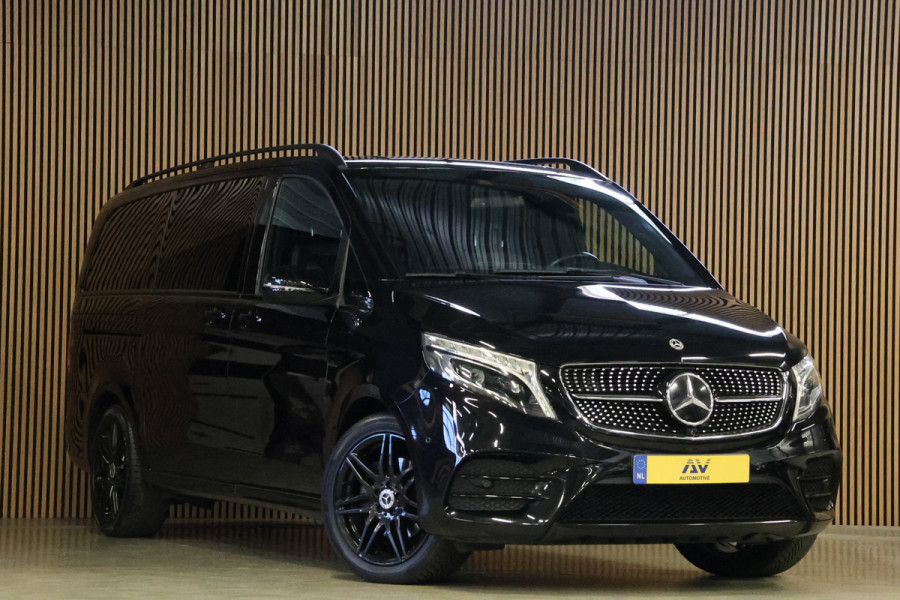 Mercedes-Benz V-Klasse 220d Lang DC | AMG | 360 Camera | CarPlay | Bi-Xenon | Lederen bekleding | Facelift model | Navigatie | 19'' AMG Velgen | Stoelverwarming | Kenwood Sound | DAB | Elek achterklep | Carbon afwerking | Sportonderstel | Dubbel cabine | Dealer onderhouden