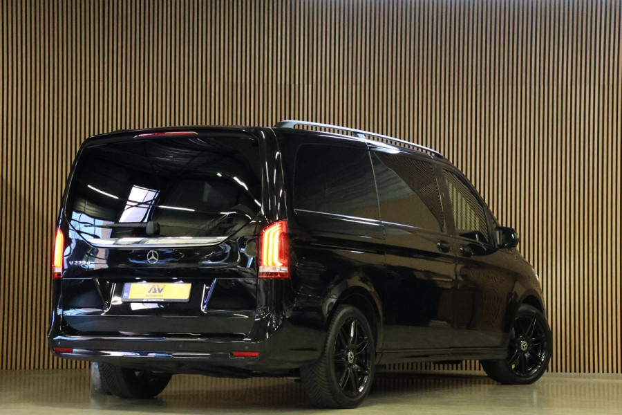 Mercedes-Benz V-Klasse 220d Lang DC | AMG | 360 Camera | CarPlay | Bi-Xenon | Lederen bekleding | Facelift model | Navigatie | 19'' AMG Velgen | Stoelverwarming | Kenwood Sound | DAB | Elek achterklep | Carbon afwerking | Sportonderstel | Dubbel cabine | Dealer onderhouden